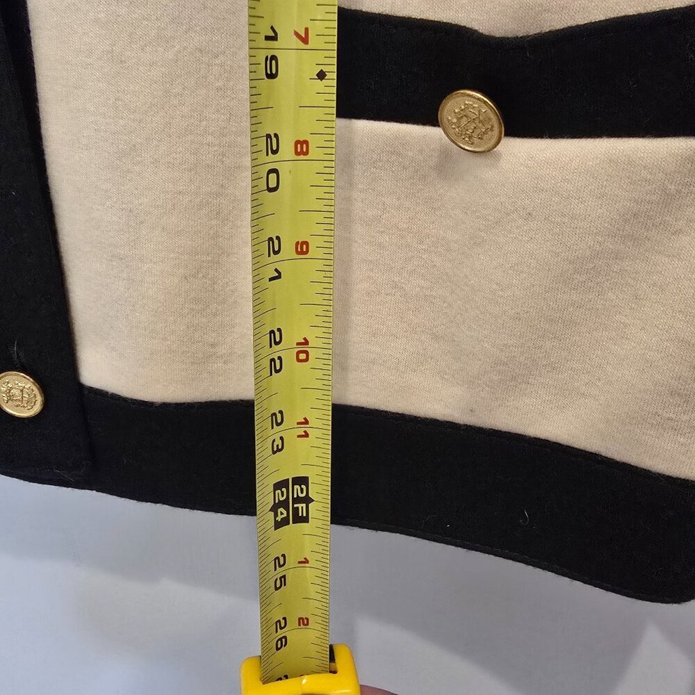 Vintage Bleyle Cream & Black Cardigan Sweater 100% Pure Wool Women's - Picture 11 of 13